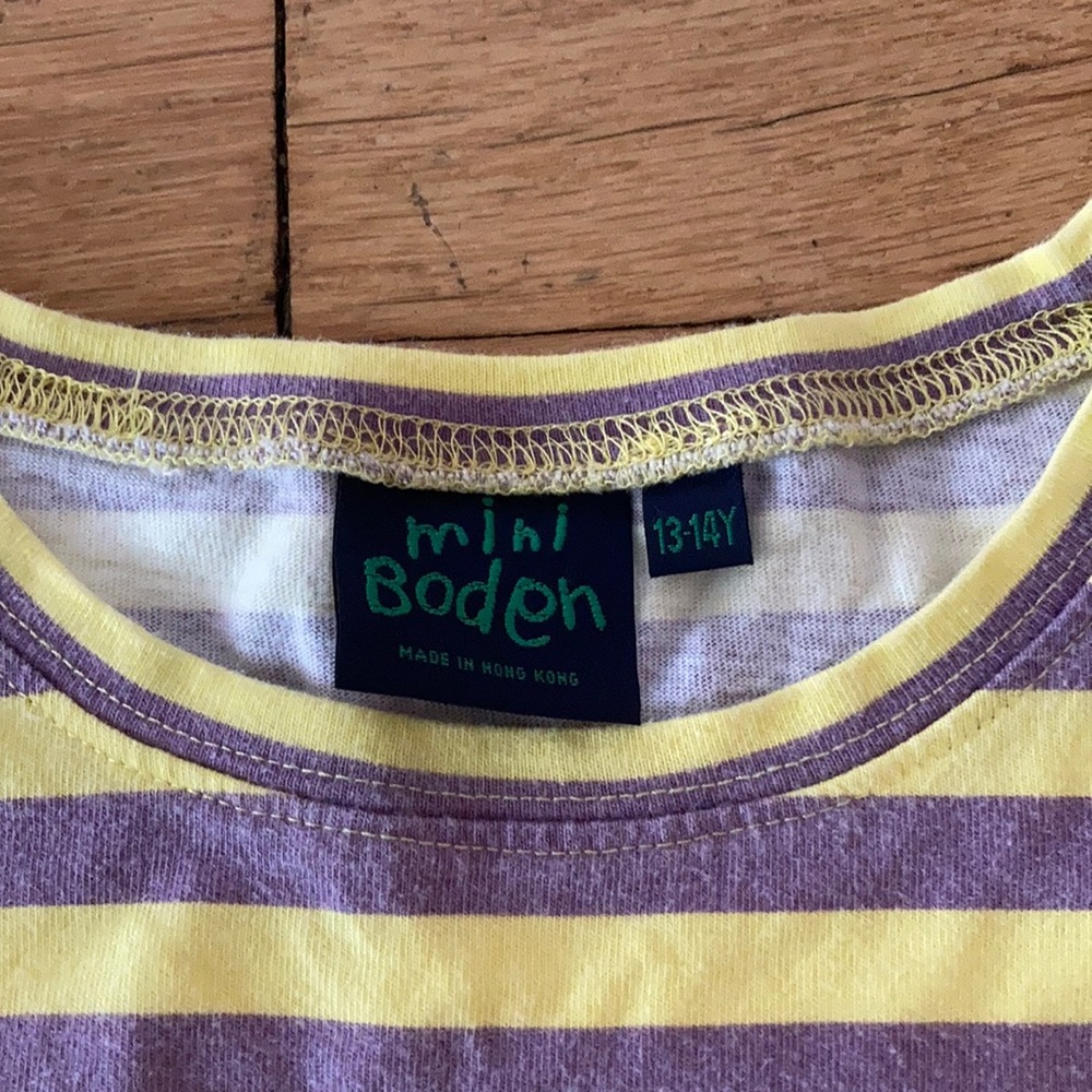 Mini Boden horse girl striped long sleeve t shirt - Picture 3 of 4